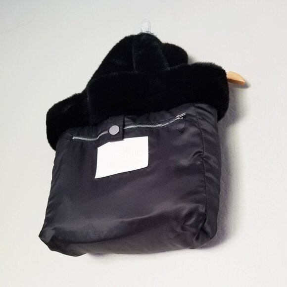 STAND STUDIO Black Lolita Teddy Tote Medium Plush Faux Fur Tote Bag $360 Soft - Picture 14 of 15
